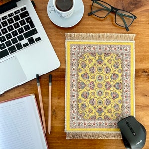 Boho Mouse Pad, Rug Mouse Pad, Desk Accessories, Cute Mouse Pad, Desk Mat, Doll House Miniature Rug, Mini Turkish Rug, Mouse Pad