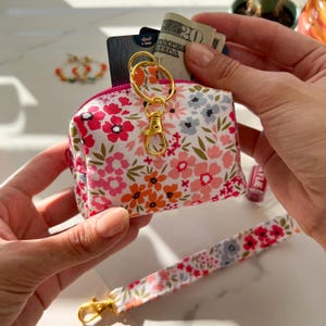 Niedliche Geldbörse, Kleine Box Geldbörse, Reißverschluss Beutel, Schlüsselbund Armband Beutel, Handgefertigter Beutel, Stoffbeutel, Geldbörsen und Beutel