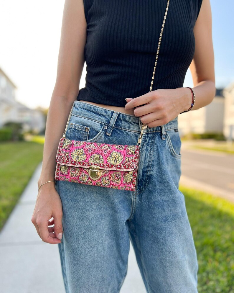 Kleine crossbodytas voor vrouwen, crossbody-portemonnees, handgemaakte tas voor vrouwen, boho-schoudertas, boho-tas voor vrouwen afbeelding 12