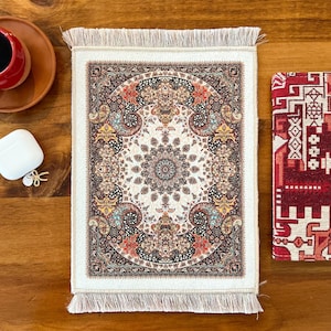 Turkish Rug Mouse Pad: Vintage Desk Decor (12x8 in)