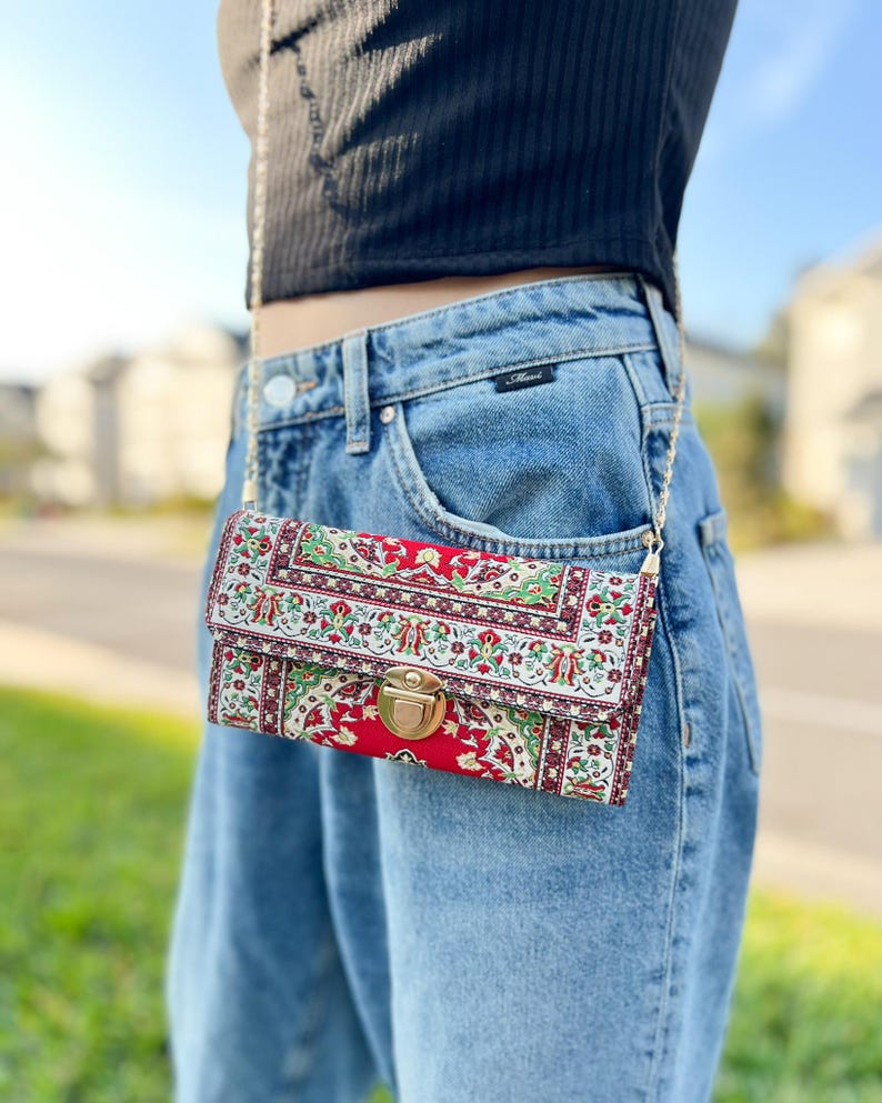Kleine crossbodytas voor vrouwen, crossbody-portemonnees, handgemaakte tas voor vrouwen, boho-schoudertas, boho-tas voor vrouwen afbeelding 14