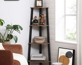 Corner Shelf, 4-Tier Bookcase, Indoor Planter, Indoor Plant Pot, Wooden Plant Stand,4 Tiers Plant Stand, Display Shelf,Wood Pattern ptsd426