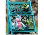2-Tier Ladder Plant Stand Blue Wooden Planter Holder Flower Pot Display Shelf for Home Patio Lawn Garden Balcony PStand1088k1