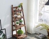 Farmhouse Rustic Handmade Wooden Ladder, Plant Stand, Pot Rack, Vertical Planter, Ladder Planter Shelf, Planter Pot Ladder 020-LAD