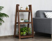 3-Tier Folding Wooden Plant Stand Flower Pot Holder, Foldable Plants Display Shelf Rack, Free Standing Ladder Plant 144-Plantstand
