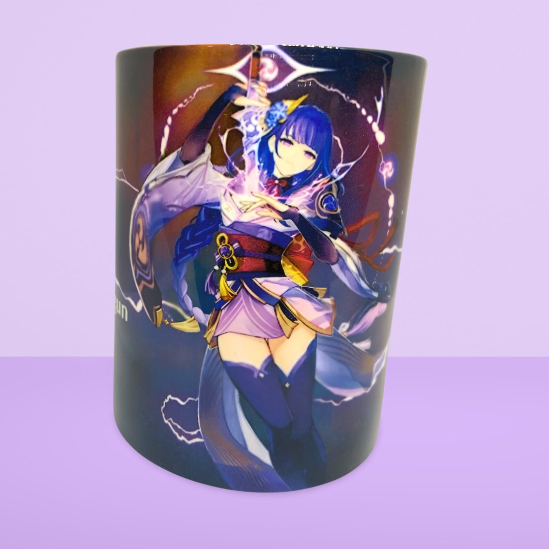 Genshin Impact Raiden Shogun Splash Art 15 Oz Sublimated Mug Etsy