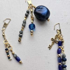Medici BLUE sneaker Charm TRIO - accent sneaker charm TRIO.  includes a bundle of three accent dangle charms for sneakers. Shoe bling charms