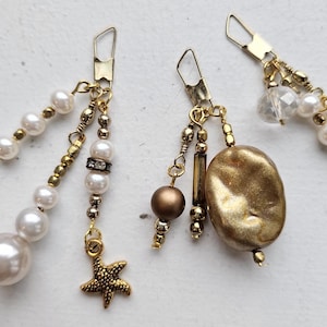 Lucky Pearl Girl Sneaker Charm Trio a bundle of three accent dangle sneaker charms. Starfish Charm. Bling Sneaker Charms, shoe charms, Gift
