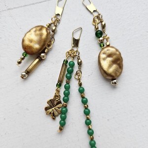 Pot of Gold & Green Sneaker Charm Trio - includes a bundle of three coordinating accent dangle sneaker charms.  Handmade in New York.