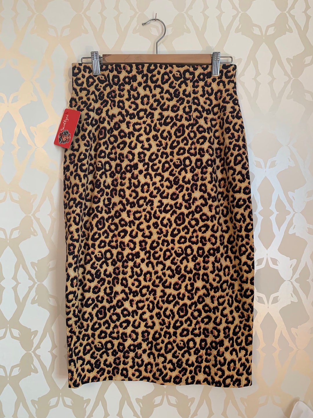 Leopard Knit Pencil Skirt