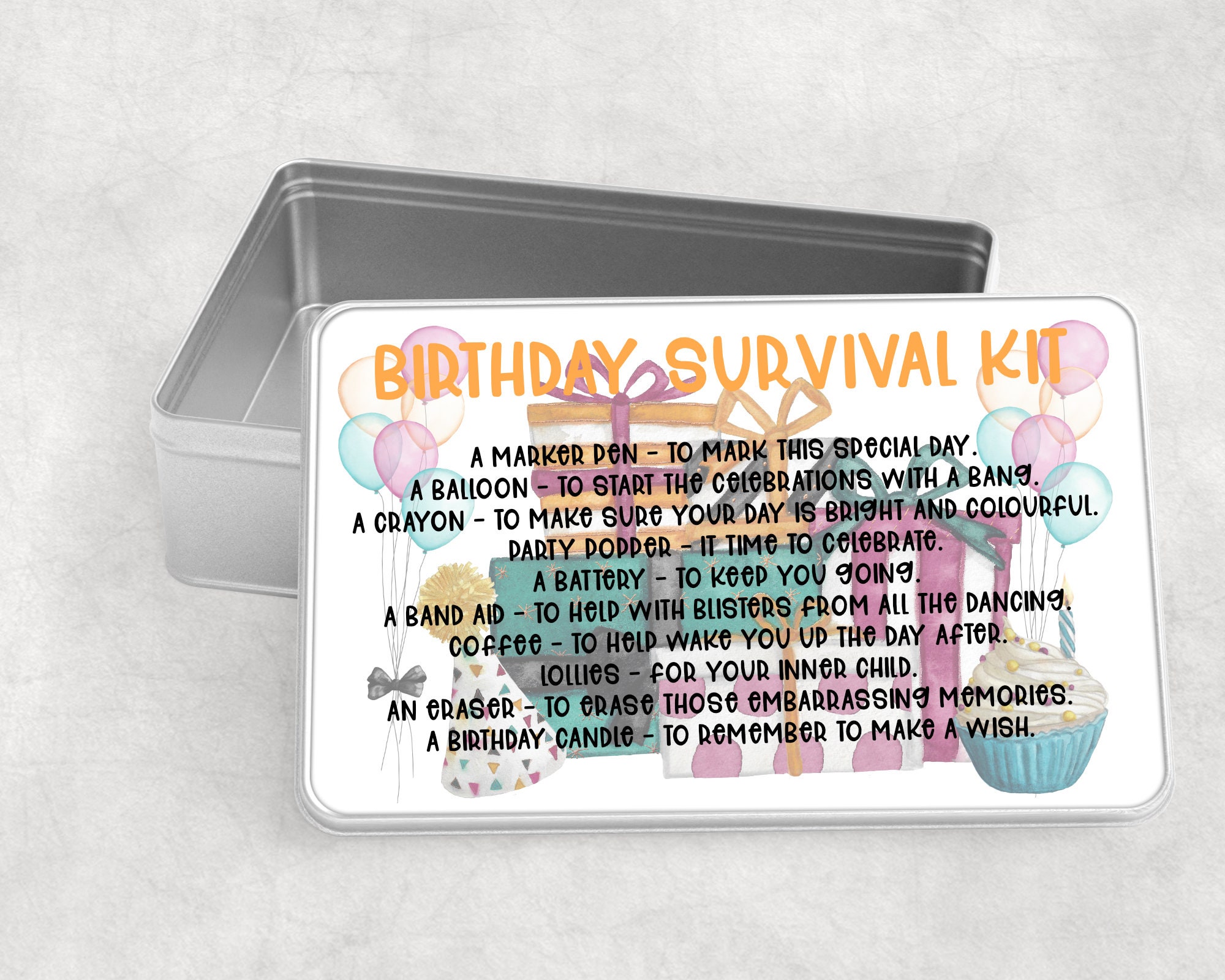 Birthday Survival Kit, Funny Survival Kit, Unique Funny Gift, Funny Gift for Him, Funny Gift for
