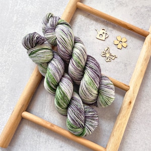Azure Garden Glow Sock Yarn - hand dyed yarn, sock yarn, wool yarn, merino yarn, superwash yarn