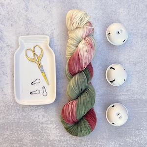 Boughs and Berries Fingering Weight Hand Dyed Yarn - Merino Superwash Wool Christmas Gifts for Knitters