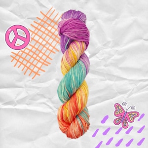 Slap Bracelet DK Weight Yarn - hand dyed yarn, merino wool yarn, crochet yarn, variegated yarn