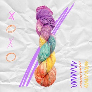 Slap Bracelet Sock Yarn - hand dyed sock yarn, fingering weight yarn, merino wool yarn, gifts for knitters