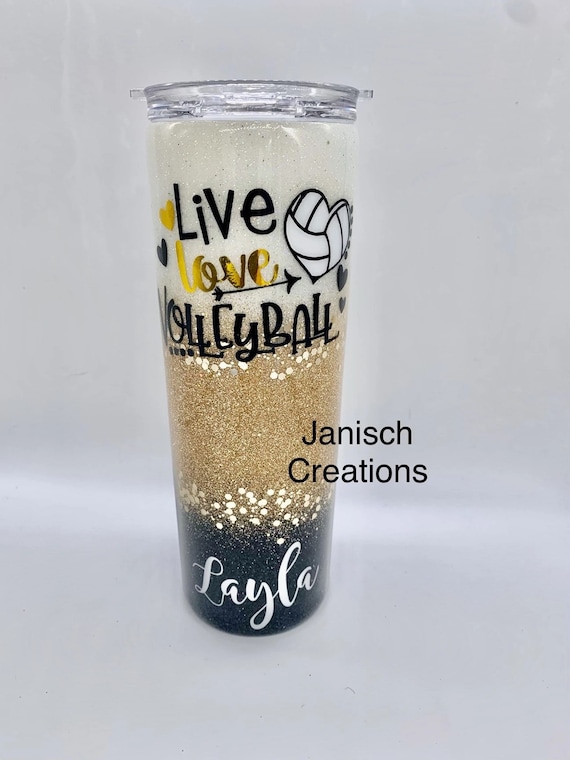 Volleyball Personalized glitter tumbler Etsy
