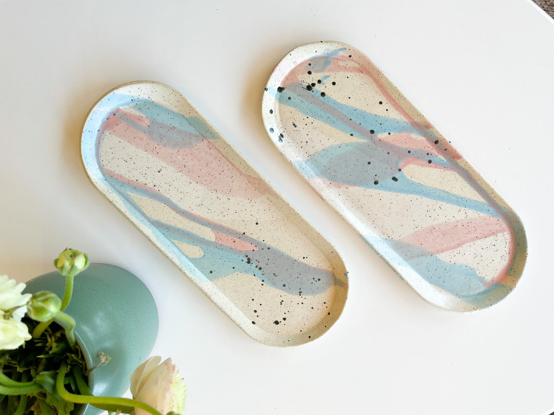 Ceramic Serving Platter Set of 2 Etsy