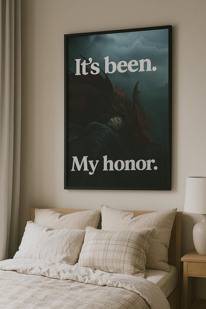 Fourth Wing - Its Been My Honor Poster | Dragon scene, fantasy wall art bild 1
