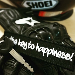 The key to happiness! Motorcycle Keychain, Key Tag, Motorcycle Gift For Men, Biker Keychain, Rider Key Tag, Motorcyclists Gift