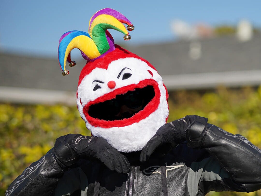 Motorcycle Helmet Cover Jester, Funny Helmet Cover, Gift for Motorcycle
