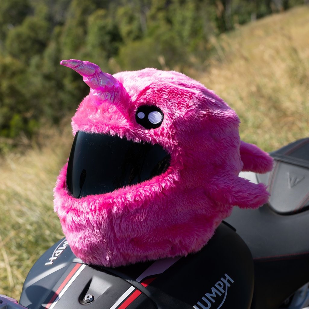 Pink Narwhal Motorcycle Helmet Cover Funny Helmet Cover Gift Etsy