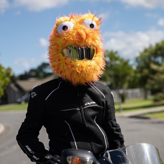 Housse de casque de moto rouge, orange et jaune Drôle de housse de