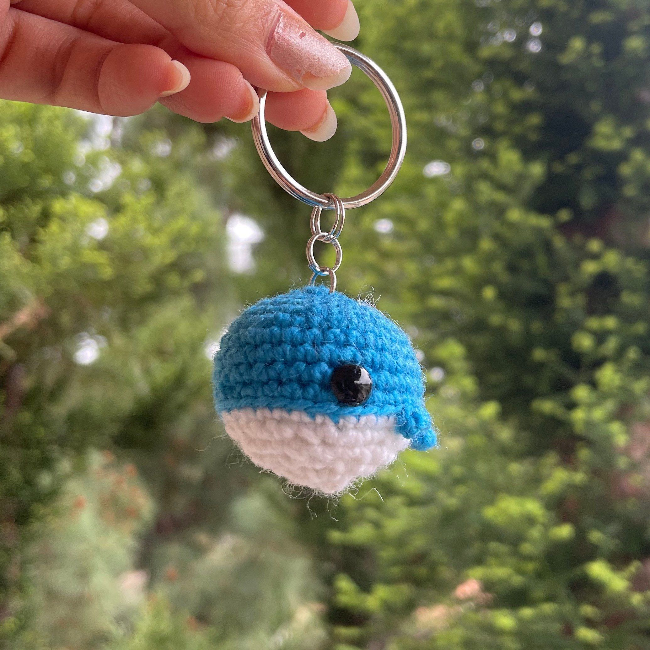 Crochet Whale Keychain 1 Piece Etsy