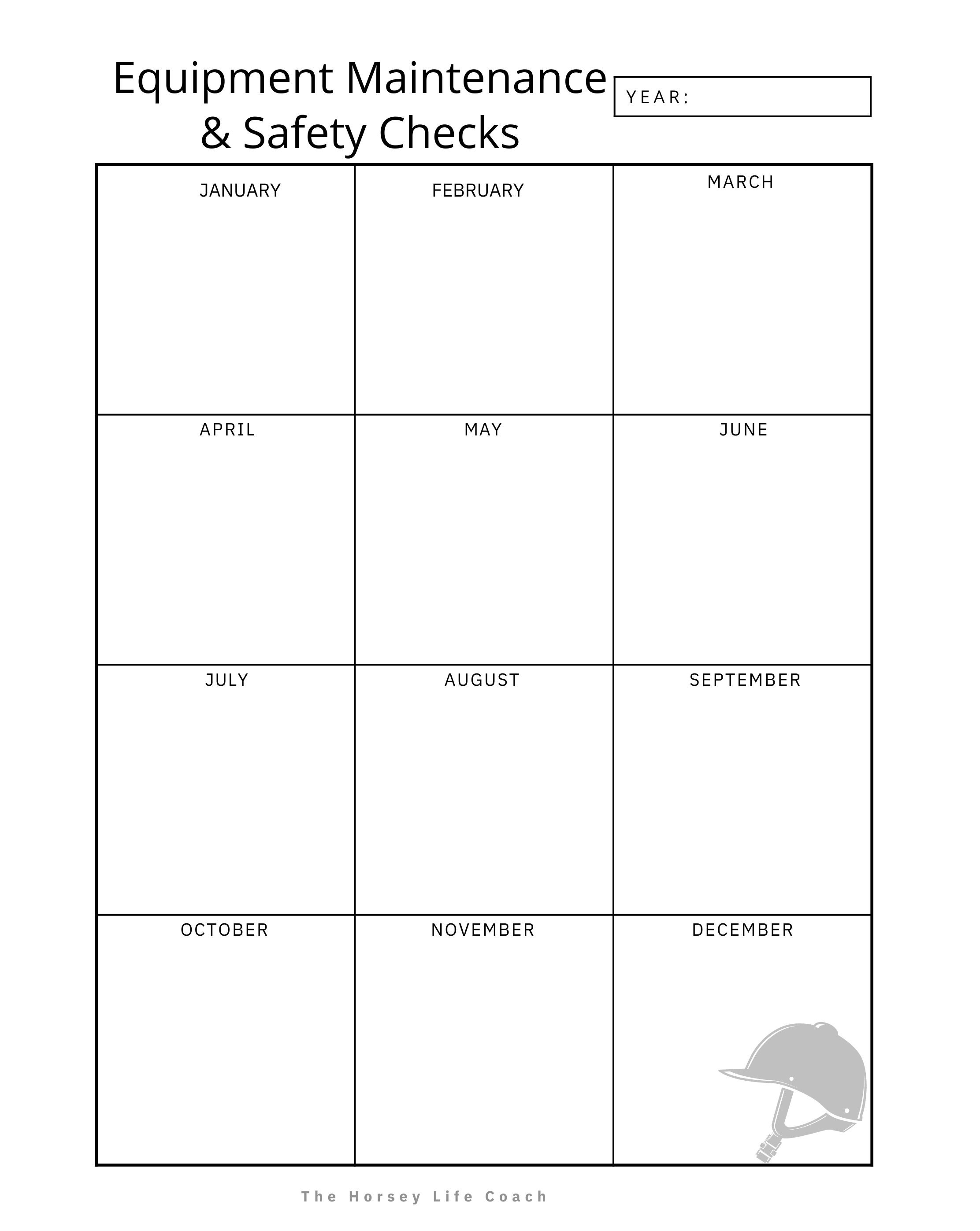 Printable Horse Record, Vet and Blacksmith, Horse Health Records, Horse