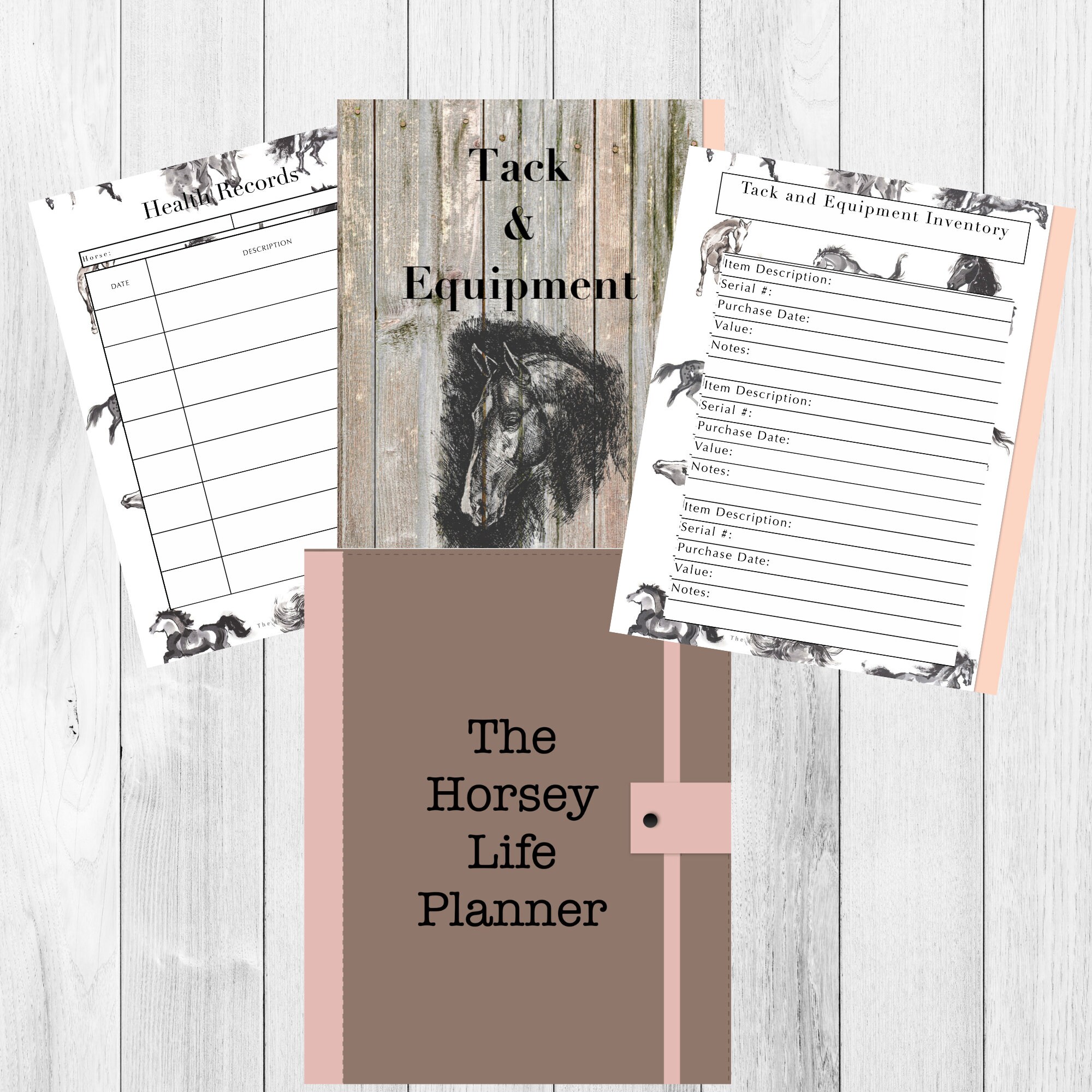 Printable Horse Record, Vet and Blacksmith, Horse Health Records, Horse ...