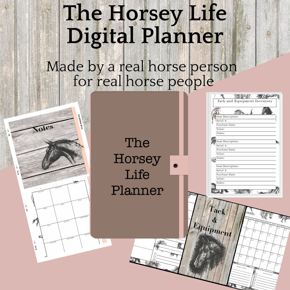 Printable Horse Record, Vet and Blacksmith, Horse Health Records, Horse ...