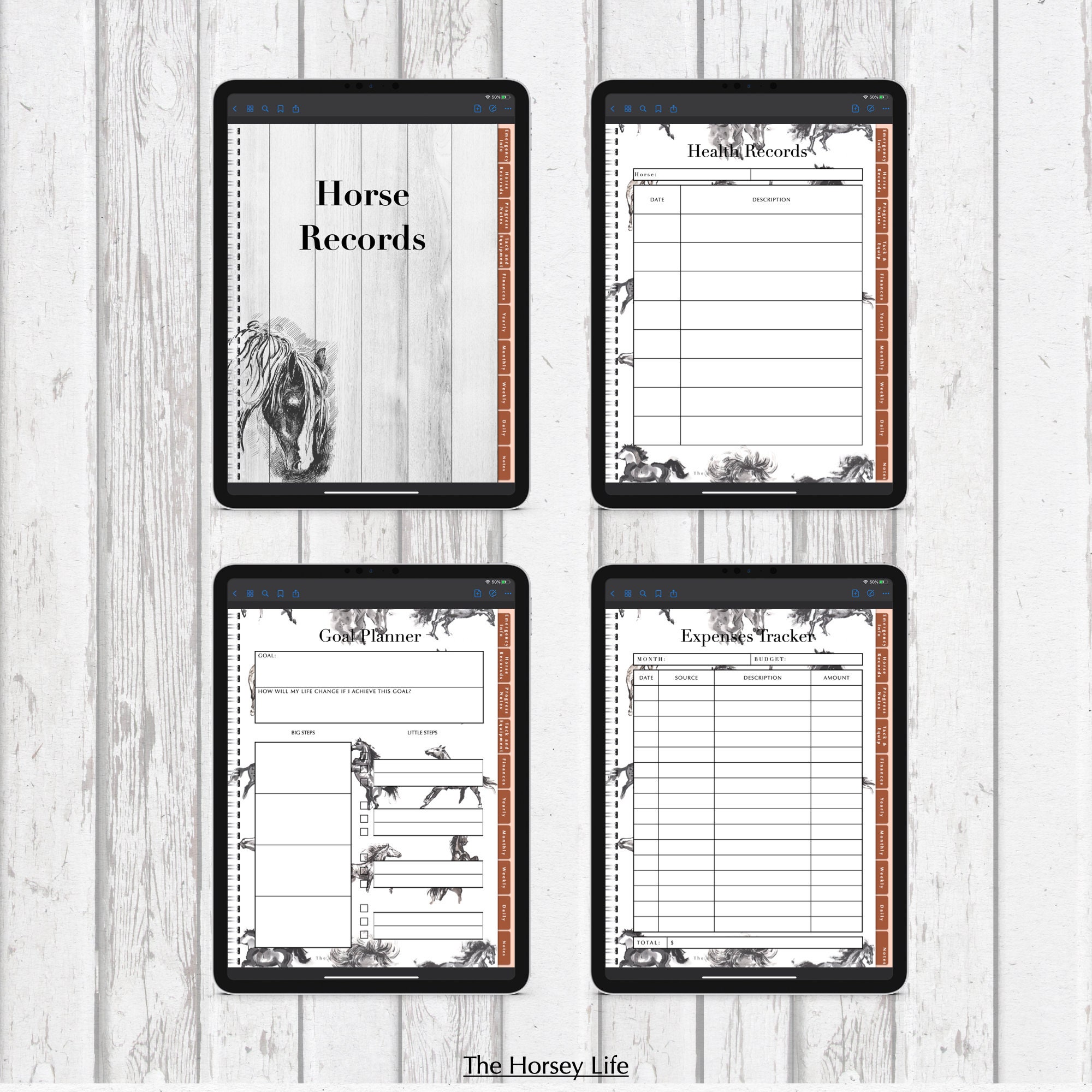 Digital Horse Record Horse Health Records Horse Training Etsy