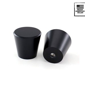 Modern Solid Brass Cone Cabinet Knob - Matte Brushed Brass