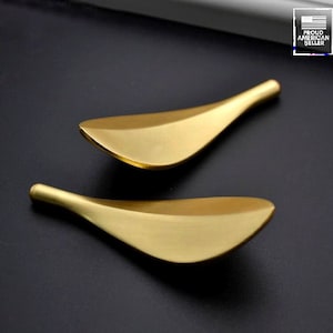 Unique Gold Leaf Cabinet Pulls and Knobs with High Quality Solid Brass and Bolts Included - Best Sellers for Drawer and Door Hardware