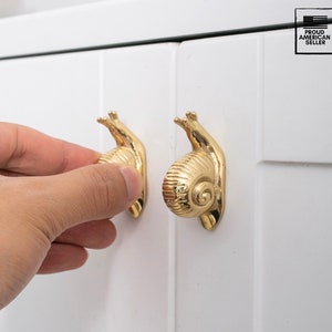 Snail Shaped Brass Cabinet Knobs - Unique and Affordable Drawer and Door Pulls for Your Kitchen Cabinets