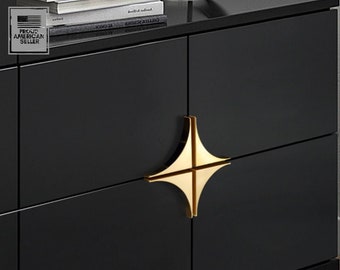 Ferragens para armários douradas modernas: maçaneta minimalista de liga de zinco