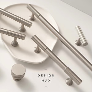 Perillas y tiradores para gabinetes de latón macizo y níquel satinado