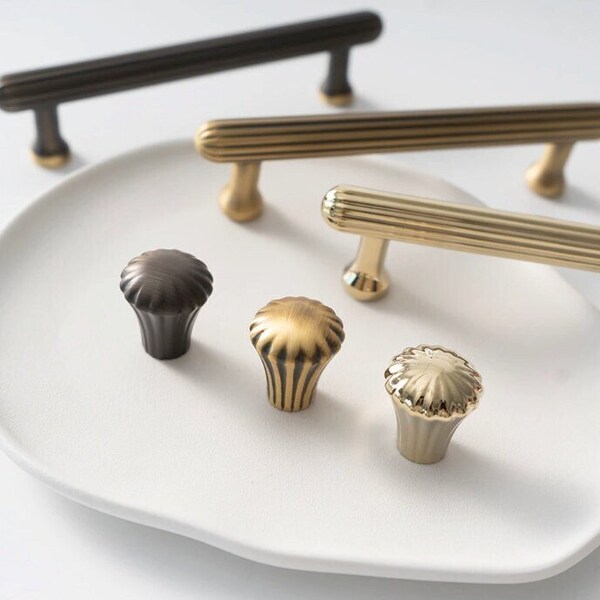 Deep Bronze Cabinet Handles, Luxurious Dresser Knobs and Pulls, Modern Kitchen Cabinet Hardware, Bathroom Vanity Handles for Modern Home