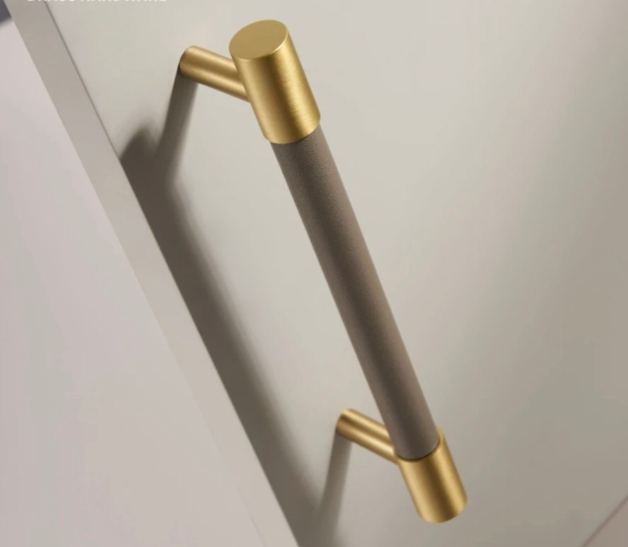Modern Brass Leather Pulls/Hardware Solid Handles Pure Etsy