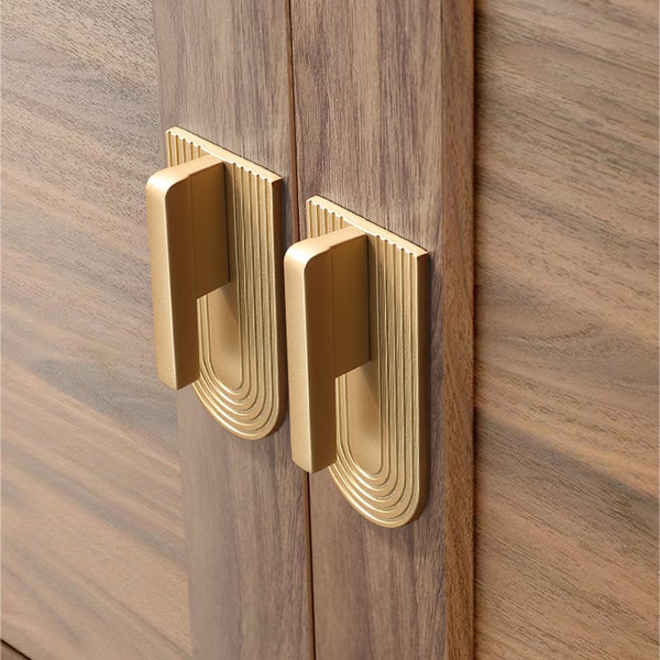 Golden Cupboard Handles, Modern Minimalist Cabinet Door Knobs, Brass Furniture Handles, Modern Knobs and Pulls, Brass Cabinet Door Handles