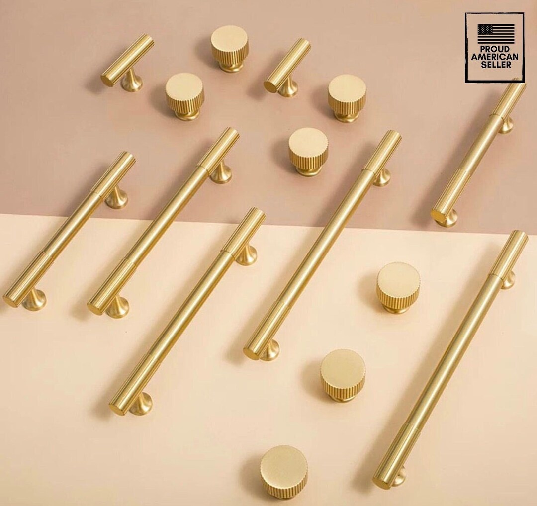 Modern Shiny Solid Brass Hardware Stylish and Highquality Knobs, Pulls, and Handles at