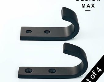 Gancio da parete in ottone nero opaco: appendiabiti da ingresso per impieghi gravosi