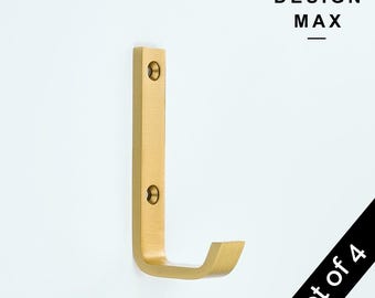 Matte Brass Wall Hook: Modern Mudroom Entryway Organizer