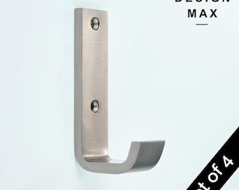 Satin Silver Solid Brass Wall Hook: Modern Mudroom Entryway