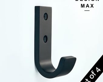 Matte Black Brass Wall Hook: Modern Mudroom Coat Hanger