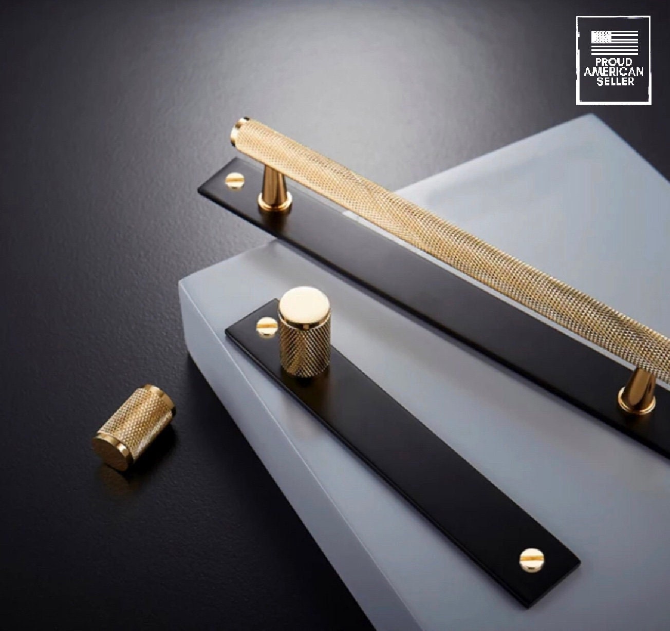 Brass Furniture Drawer Handle Backplate 