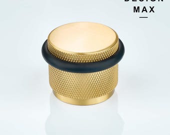 アンティーク真鍮製丸型ドアストッパー、直径3-1/2インチ、装飾用