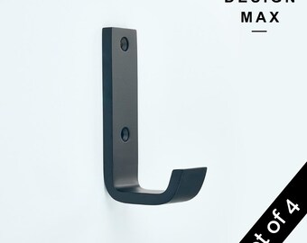 Matte Black Brass Wall Hook - Modern Mudroom Coat Rack