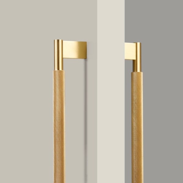 Premium Modern Brushed Brass Door and Appliance Pulls Solid Brass Sliding Barn Door Handle with Fast Shipping