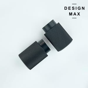 Matte Black Solid Brass Cylindrical Cabinet Knob