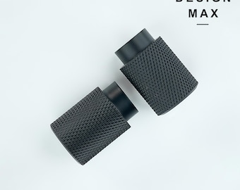 Mattschwarzer zylindrischer Möbelknopf aus massivem Messing